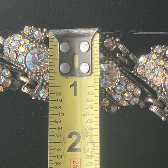 Juliana DeLizza & Elster Aurora Borealis Encrusted Chunky Gunmetal Bracelet - Picture 4 of 12